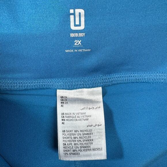 ID Ideology NEW Womens Skort Plus 2X Flouncy Tiered Blue Dye Pull On Stretch - Picture 10 of 11